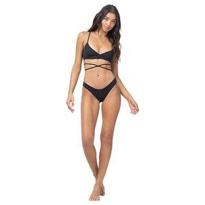 L*Space Kristen Black Wrap Bikini Top Adjustable Straps Size S NWT $95